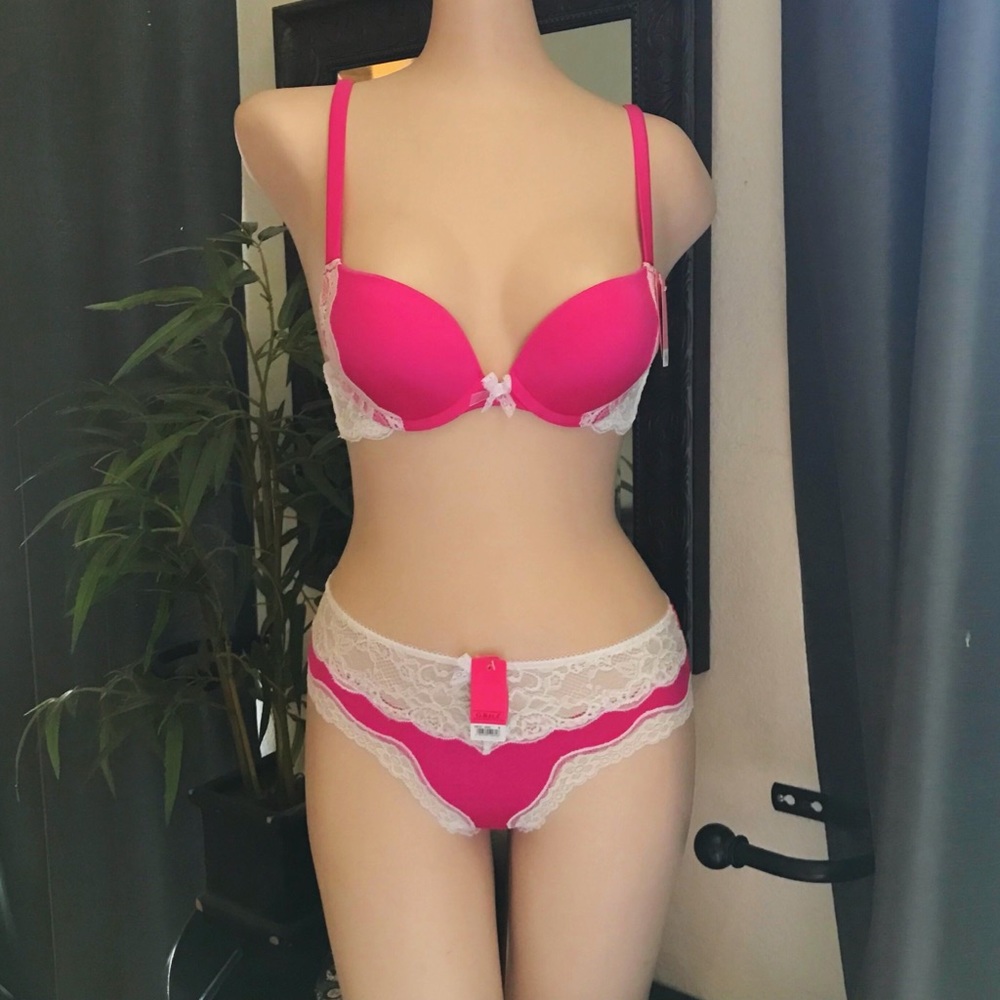 Pink Fuchsia Push Up Bra and Panty Set